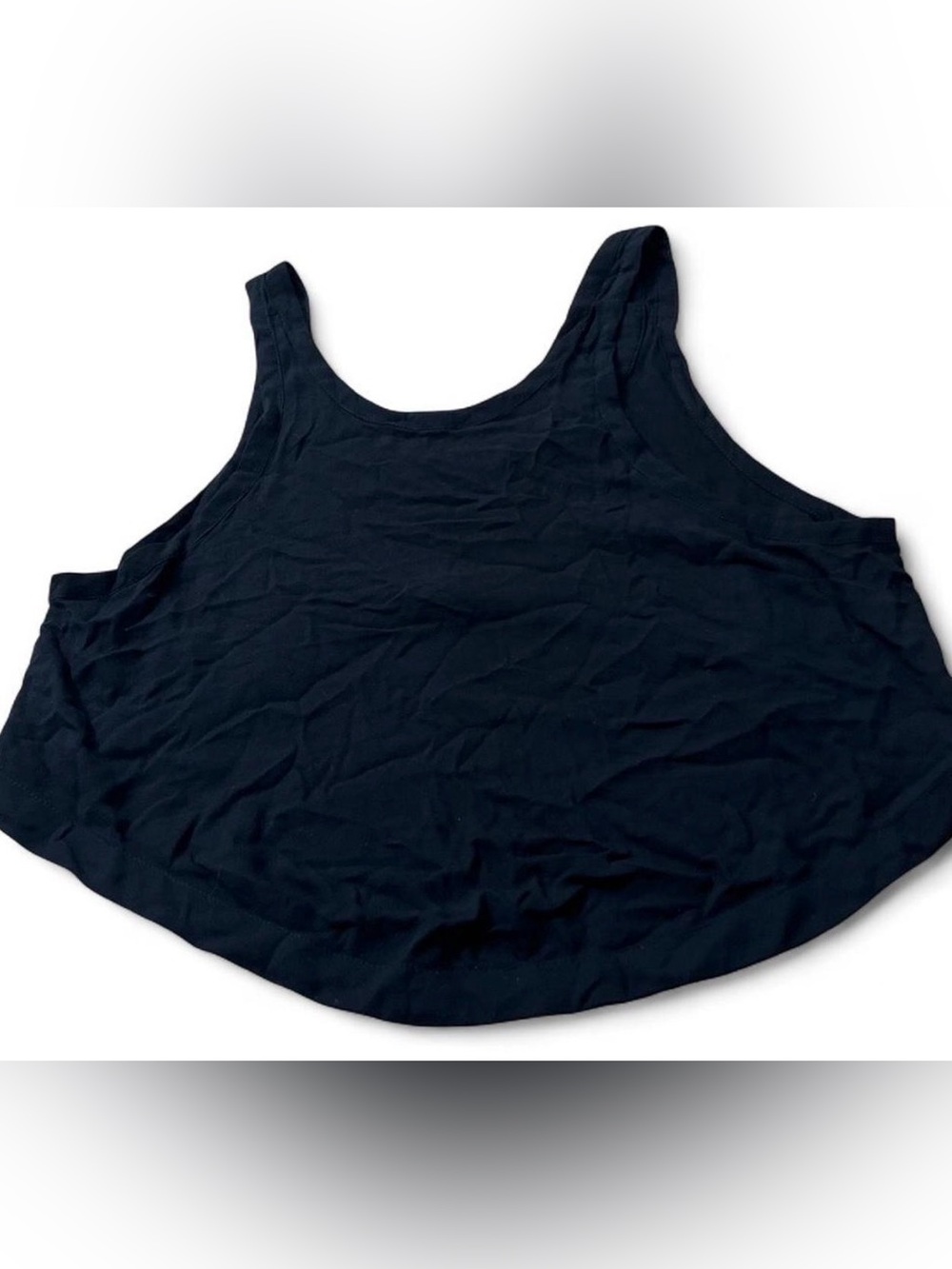 Indah Black Boho High Low Viscose Tunic Tank Top Women's M